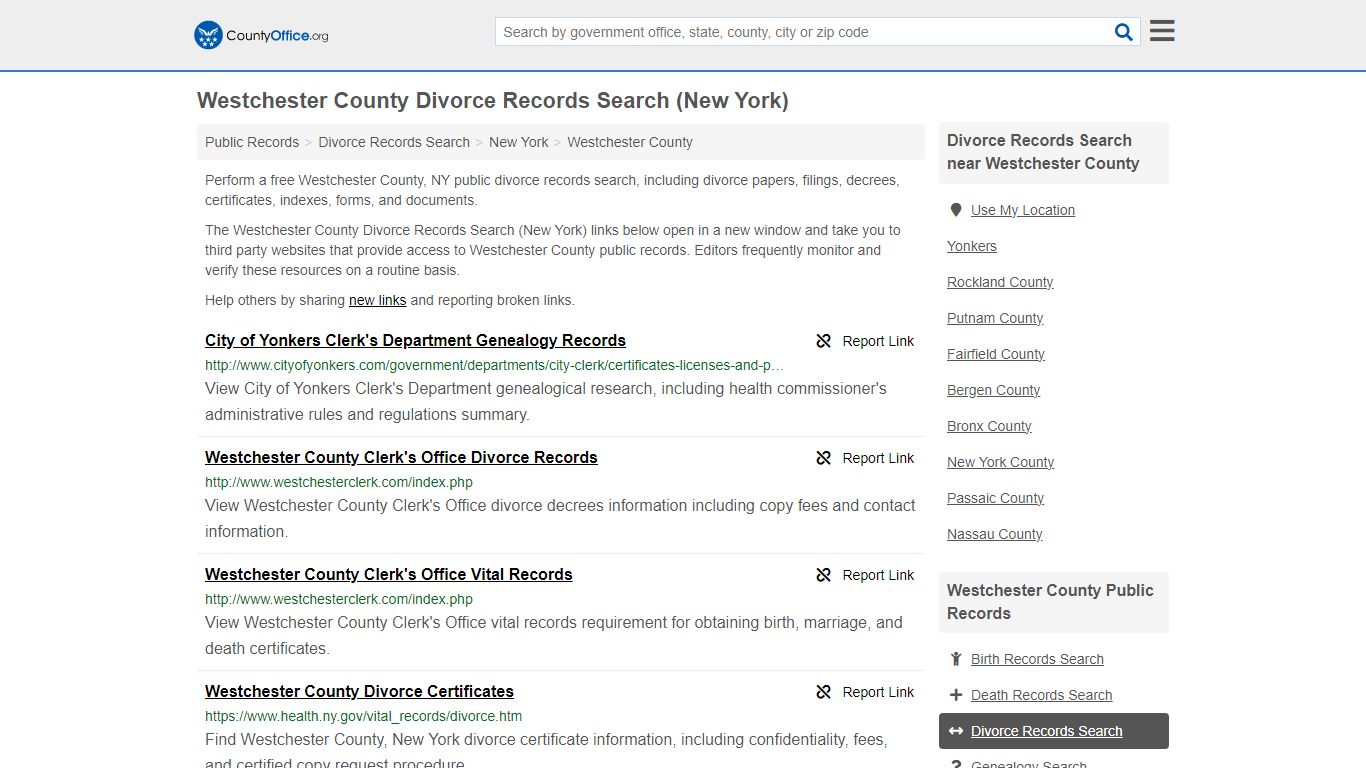 Westchester County Divorce Records Search (New York) - County Office